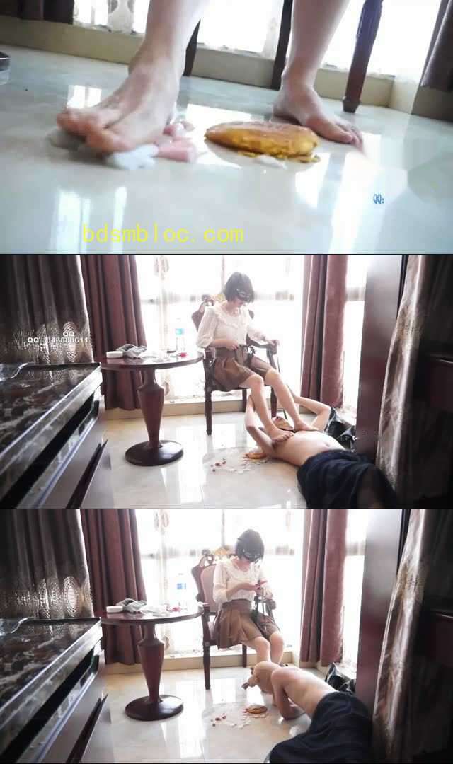 【黑丝诱惑】【莎莎】素人女王莎莎裸足踩踏喂食篇
