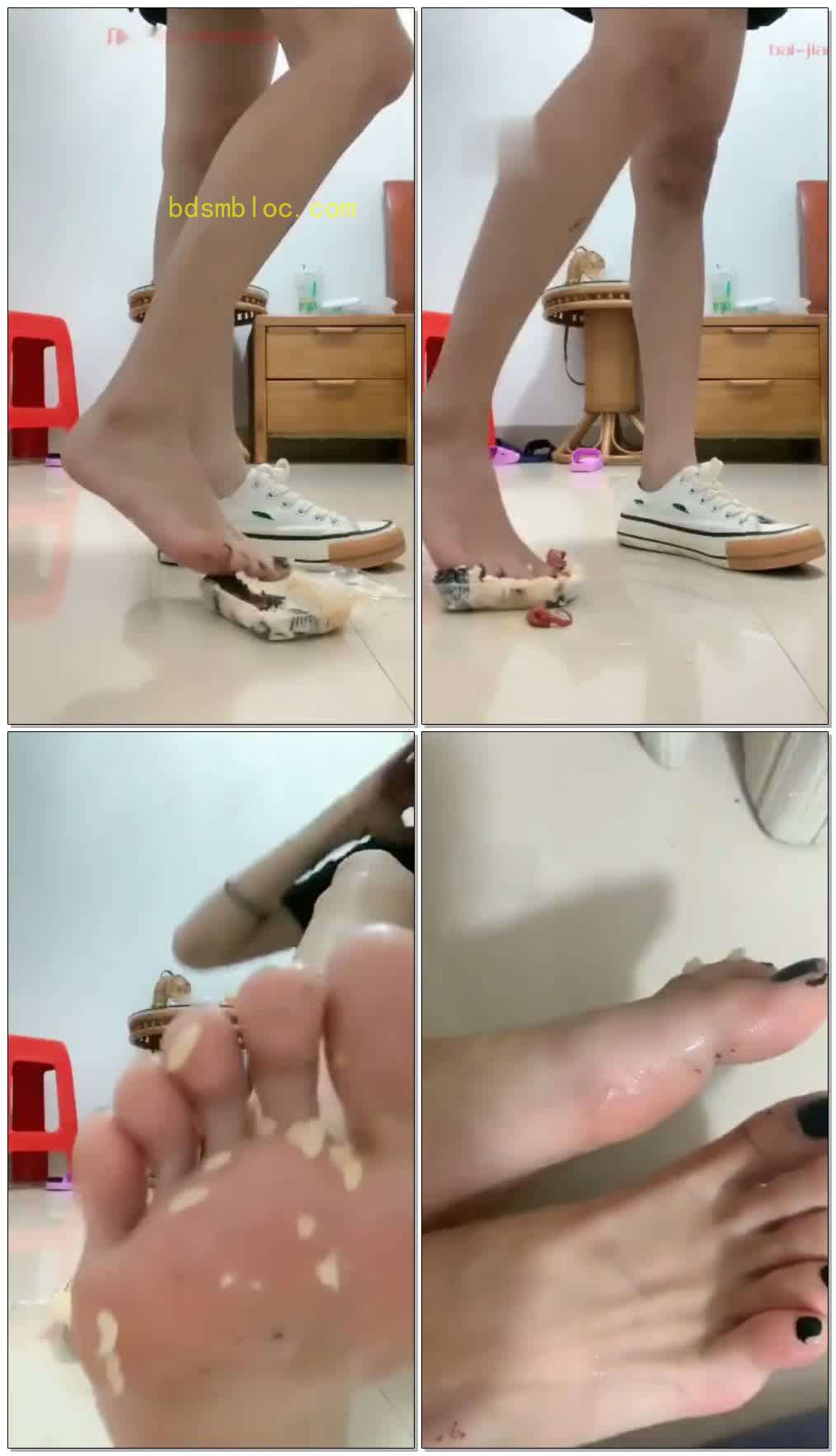 【希希bb】小白鞋踩踏寿司+裸足口水专场