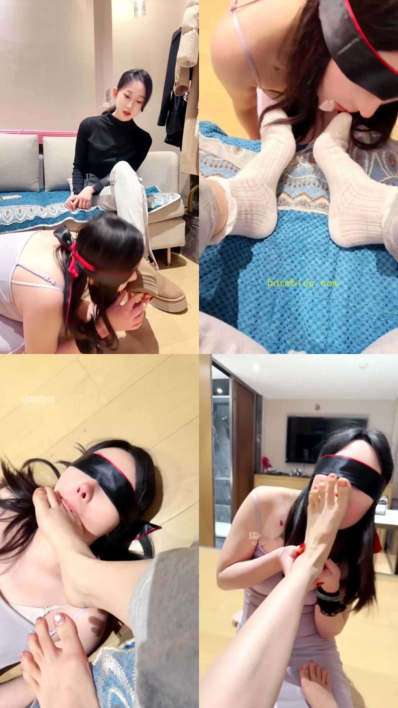 【云韵】调教清纯美女母狗女奴 白袜除臭裸足舔脚深喉