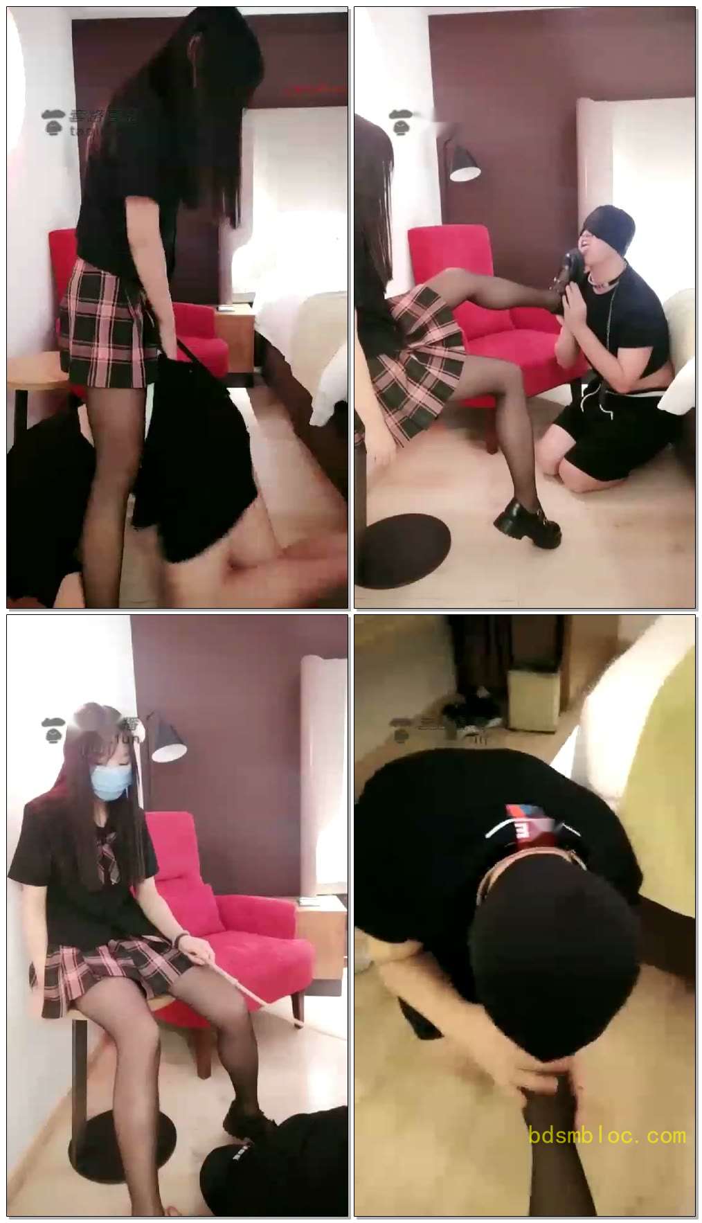 【千曲酱】黑丝淑女鞋首次调脚下奴