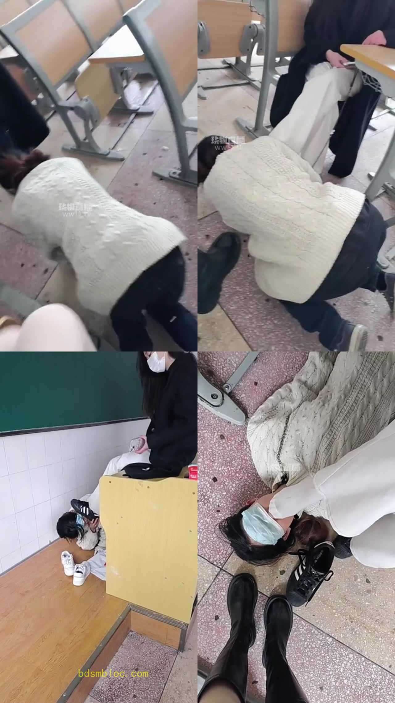【爱可】和闺蜜双主教室再次调教母狗女奴