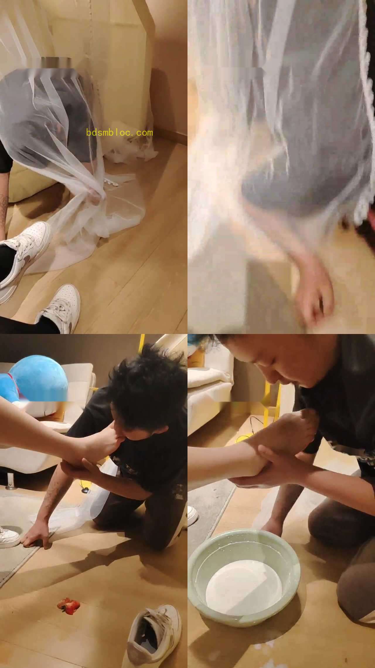 【舒苒】小白鞋丝袜踩踏喂食/伺候沐足