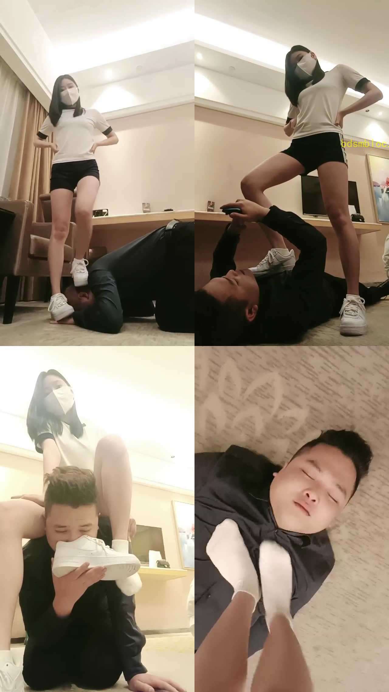 【御神】健身女神小白鞋棉袜辱狗-踩踏提档