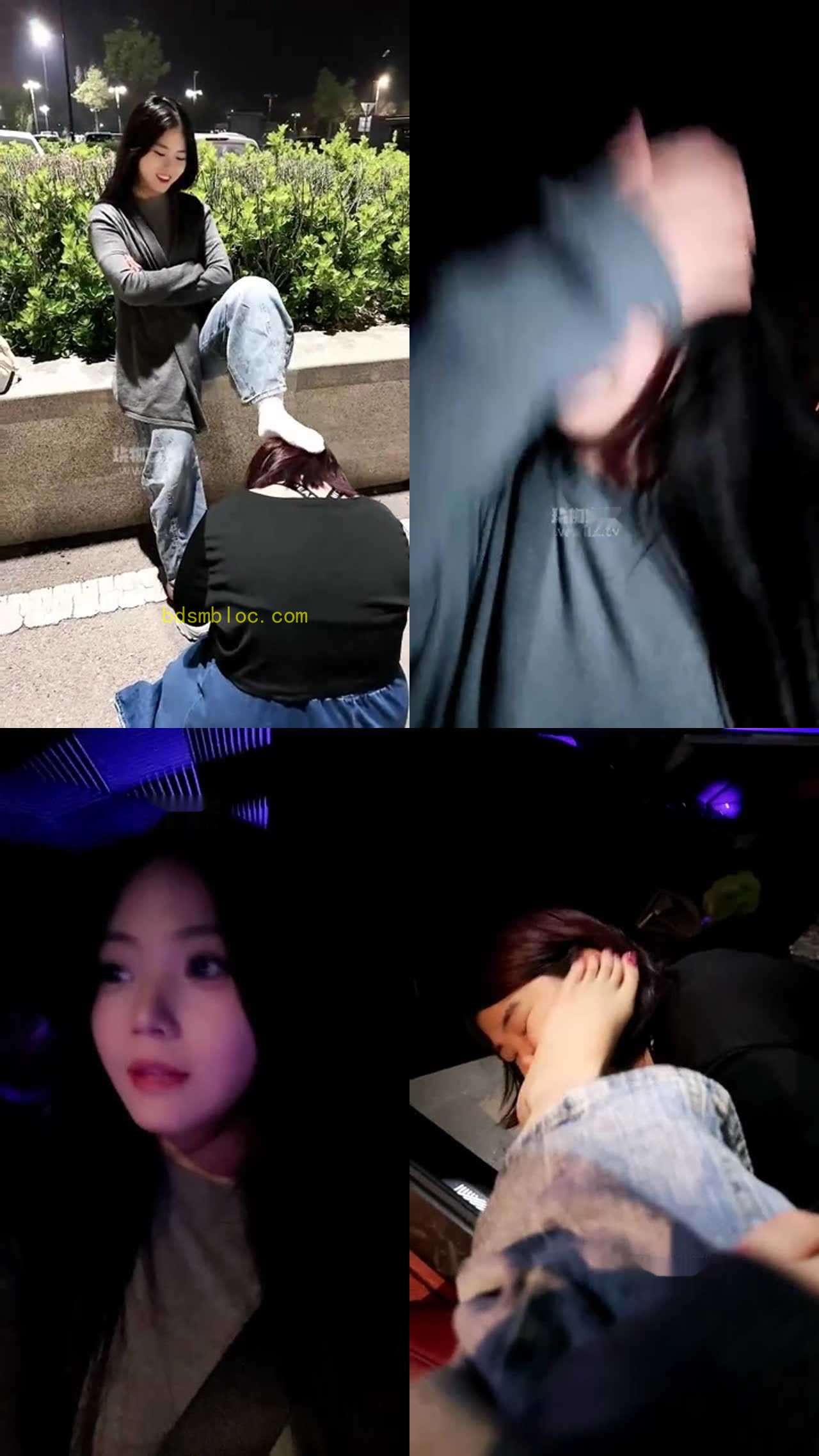 【霓鹿情侣】户外互动训调母猪女奴 白袜裸足脚侍奉羞辱