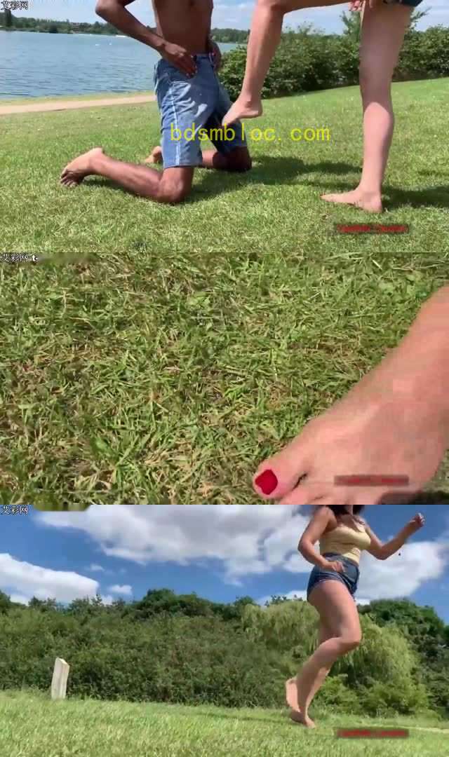【欧美女王】狠！超凶残户外助跑踢裆女神暴力跺踩踢废贱奴倒地打滚痛苦不堪