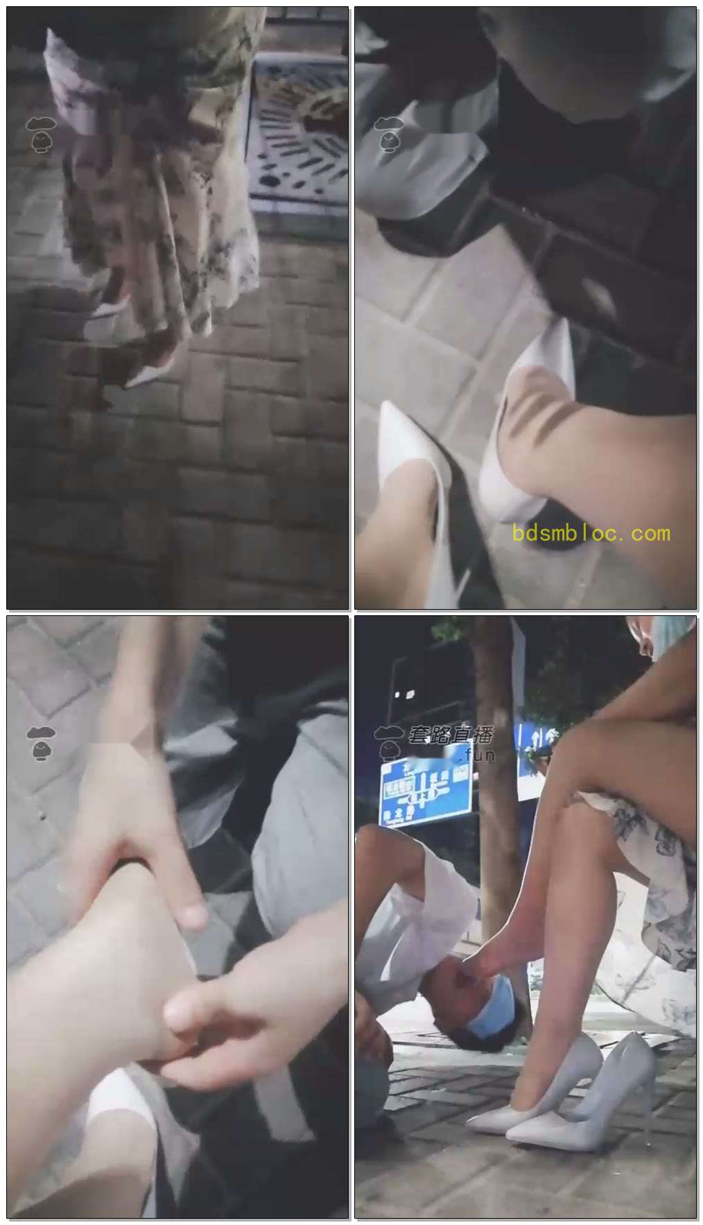 【香颜S】（剧情）变态跟踪下班女，被女白领踩手踩头被路过的车辆看到