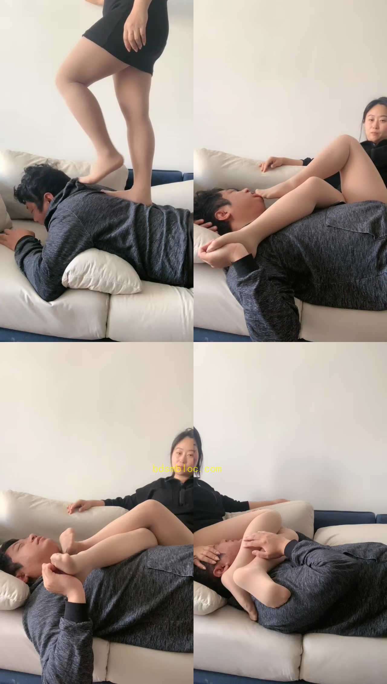 【迦娜】肉丝脚全体重踩踏/恋足狂舔