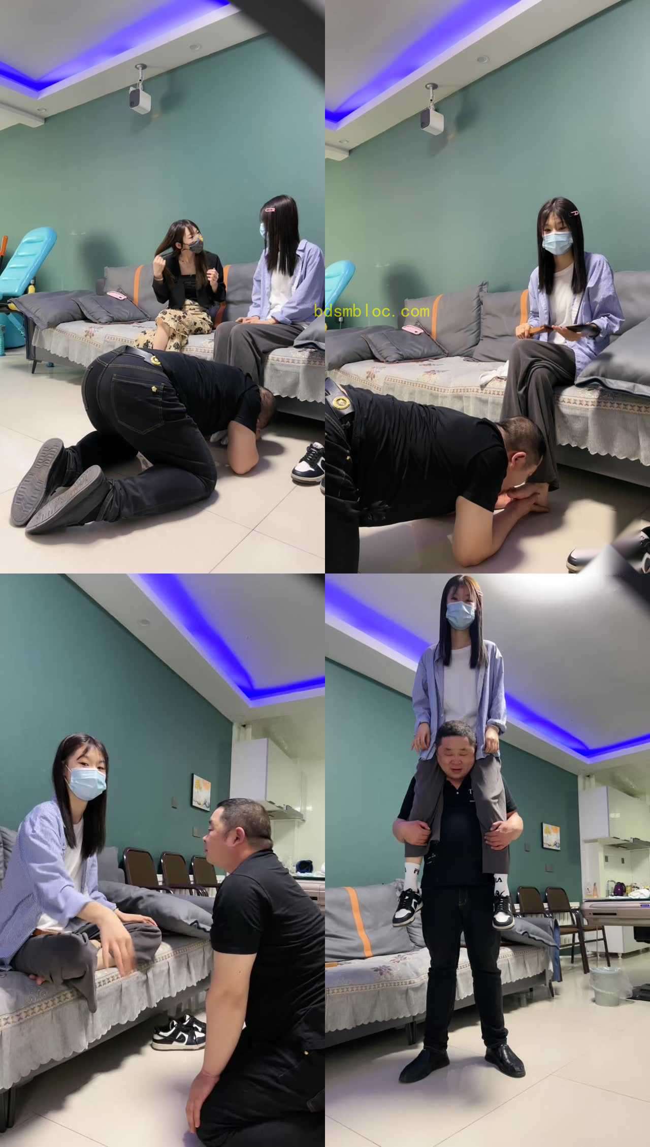 【文文】带素人闺蜜调-全体重跳踩/骑脖子转圈/手脚耳光
