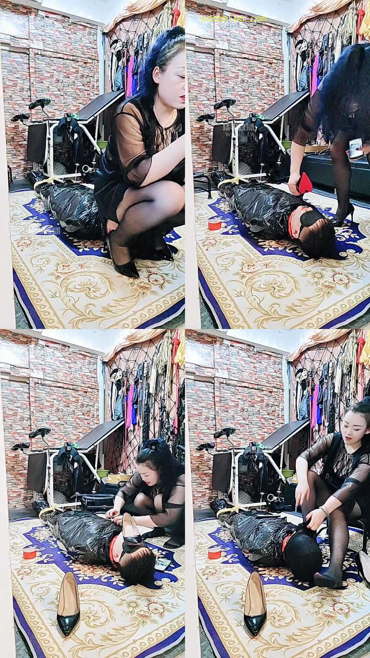【成都资深女王妖月】木乃伊捆绑耳光伺候