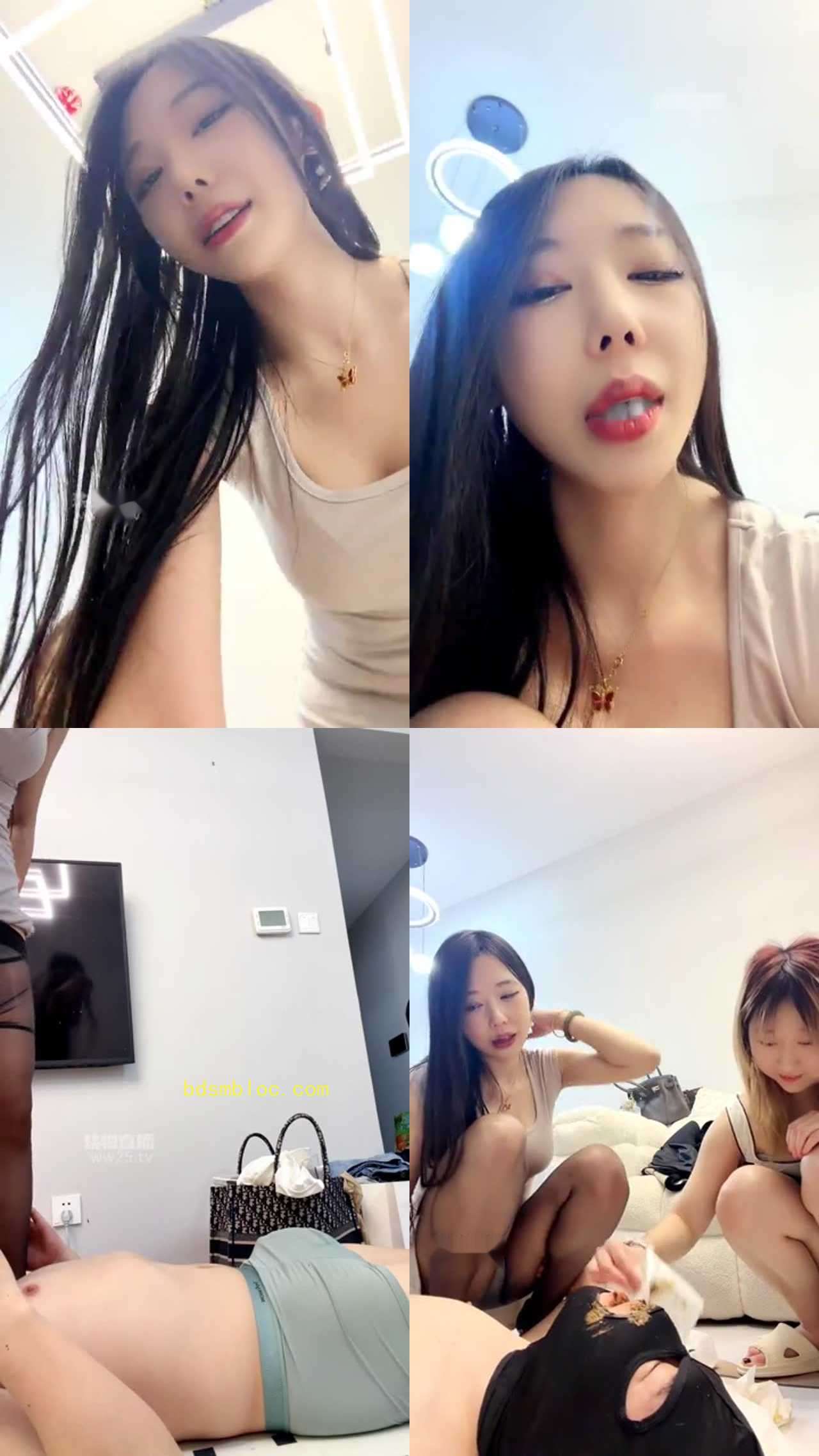 【缈缈】和闺蜜双主调教马桶狗 闻舔脚黄金完食