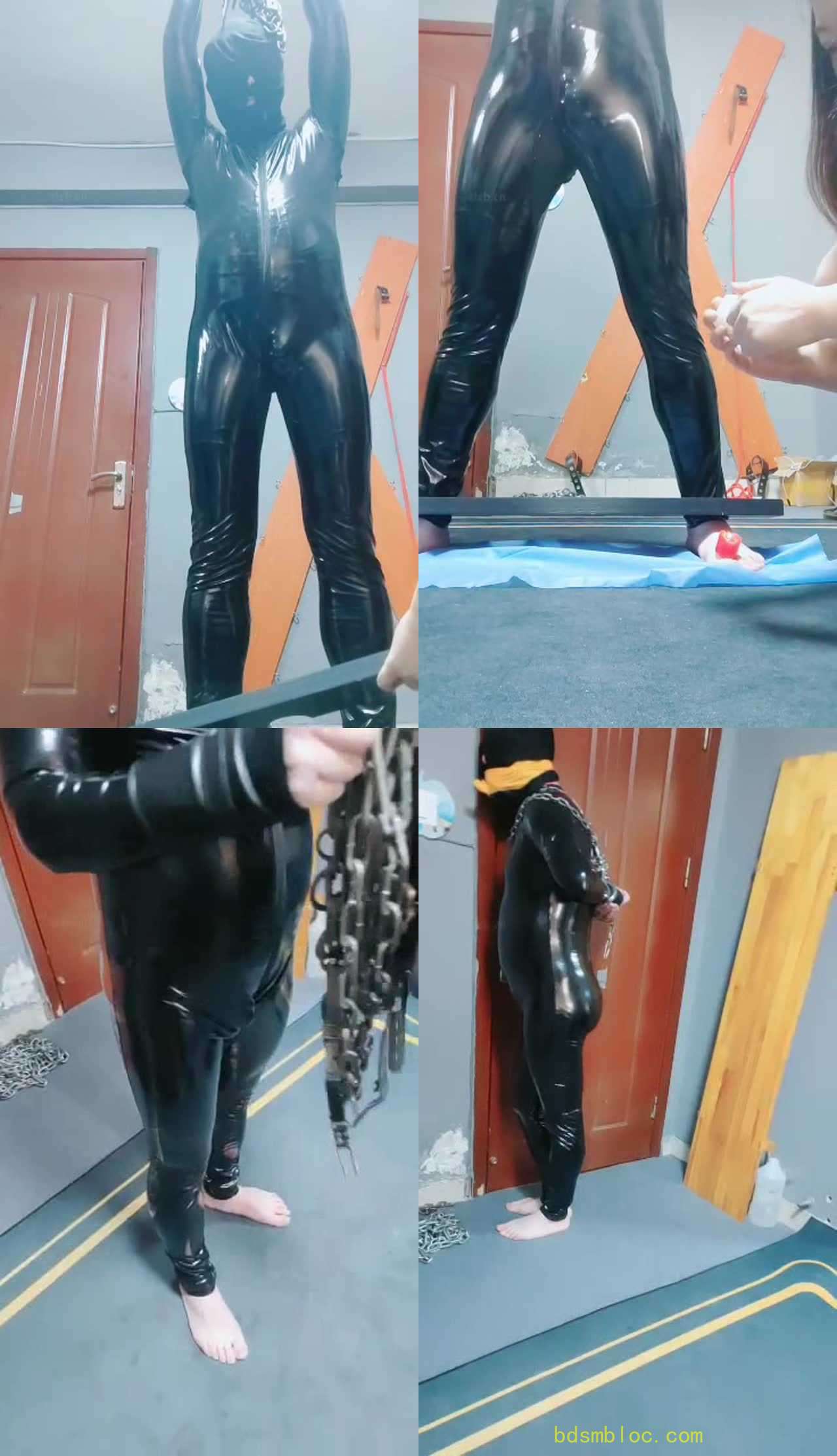 【东营天香百合】枷锁刑具吊绑-胶带封嘴-高跟踩虐