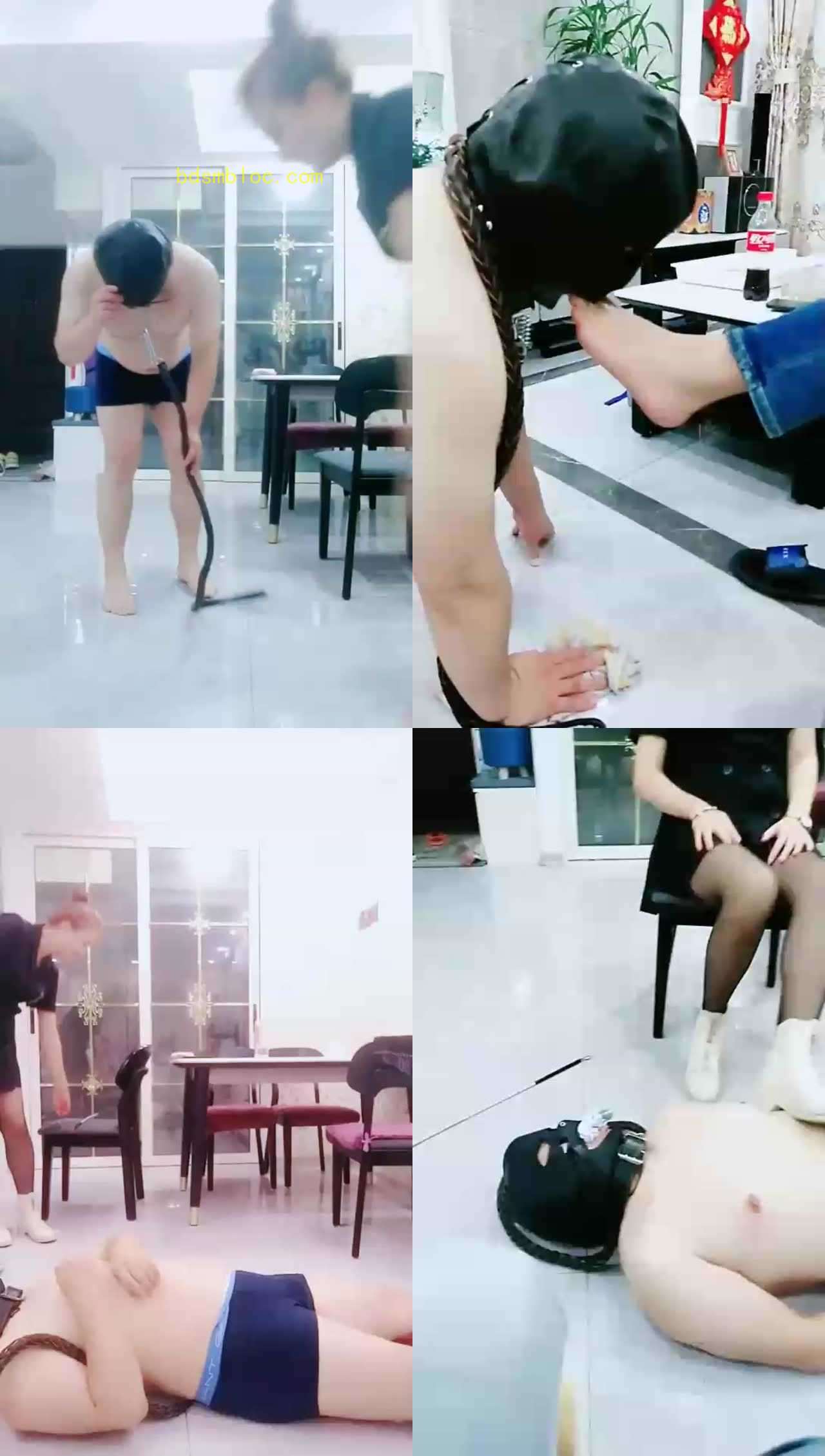 【沈阳梦蝶女王】家奴鞭场，家务收拾不干净