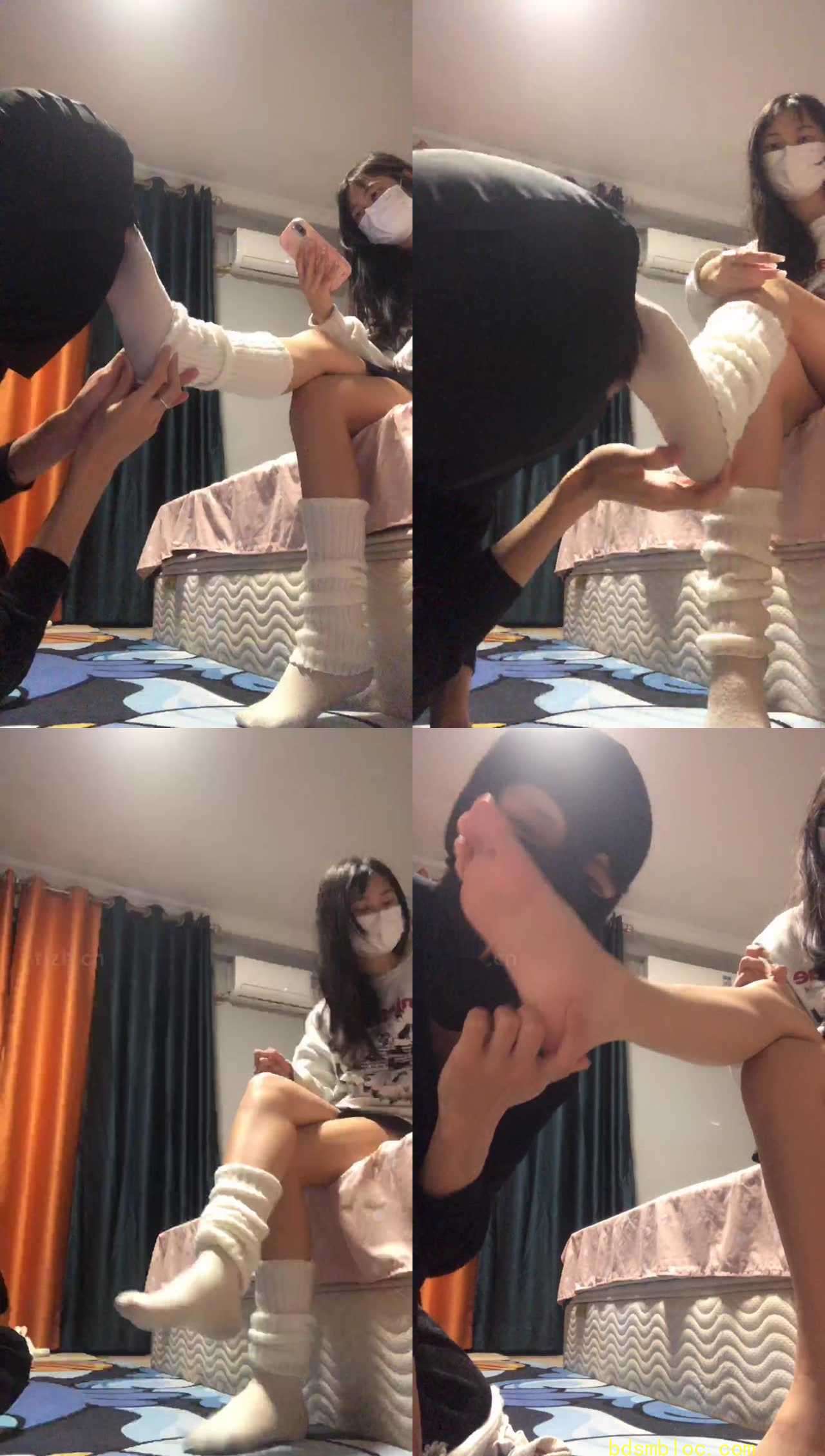 【甜恬】艺校女神-耳光/闻舔超臭白袜