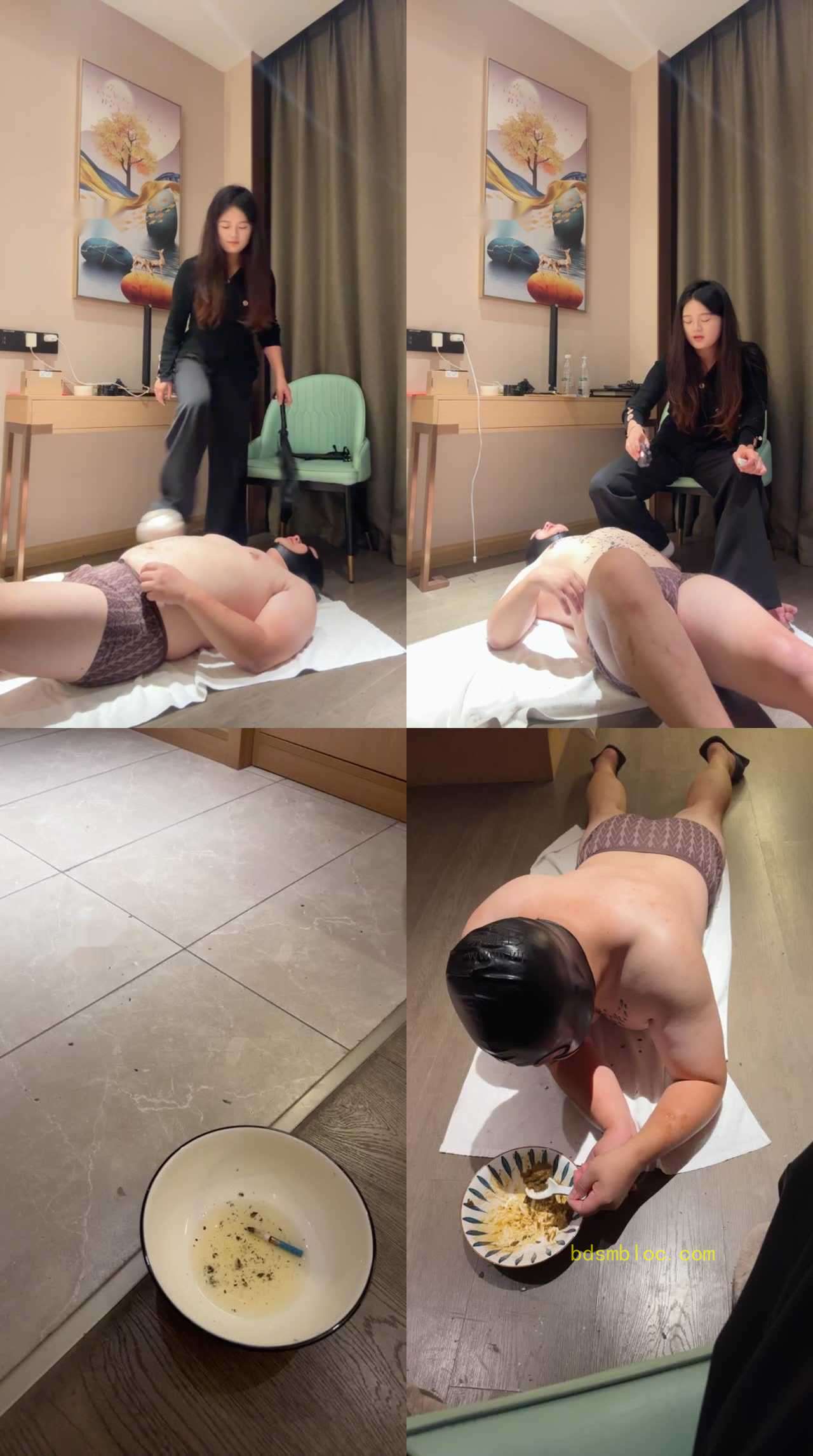 【子熙大人】毛拖鞋白袜踩虐/滴蜡/坐脸窒息掐乳