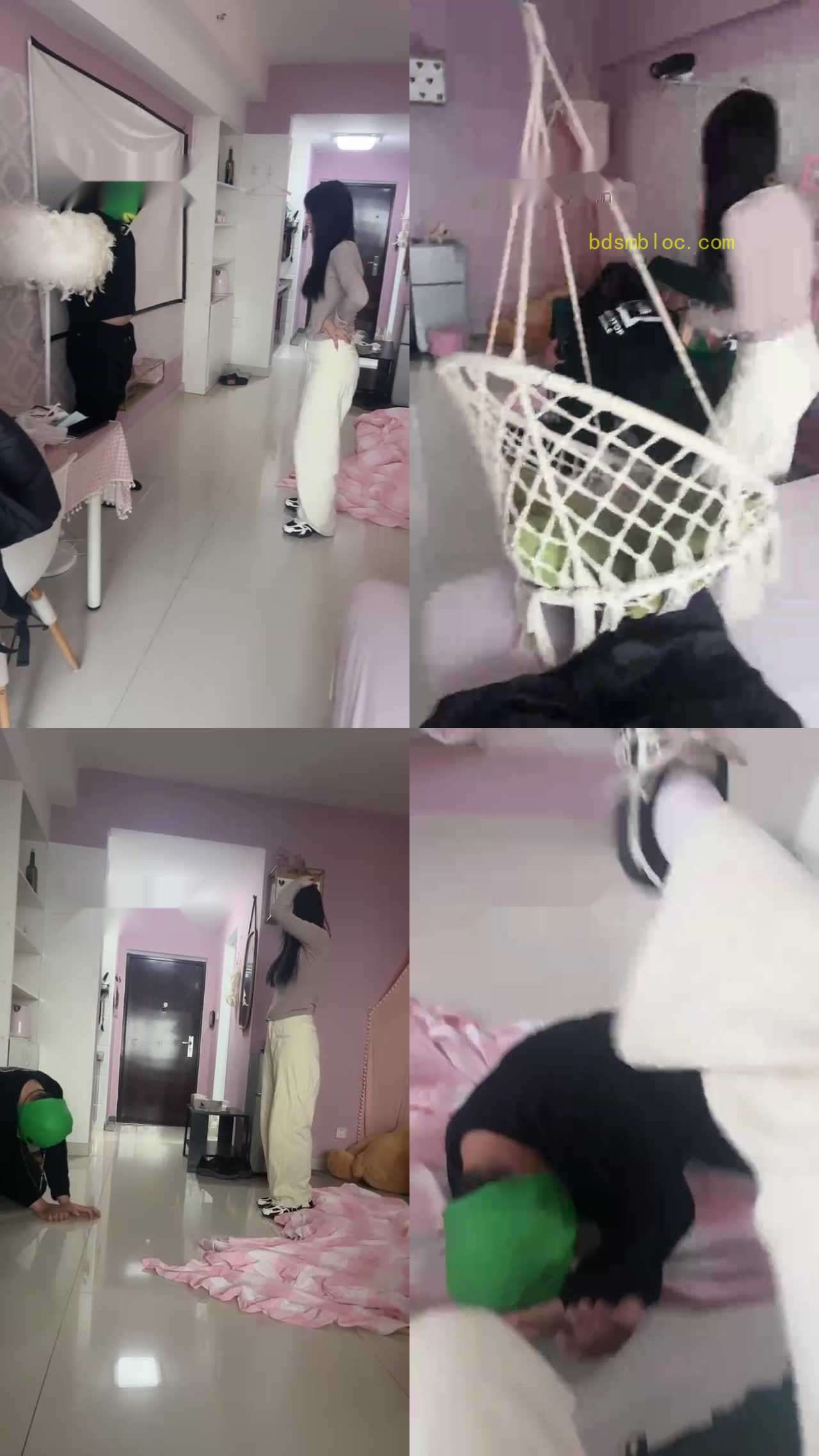 【田甜圈】体校女神暴力踢打踹绿毛狗