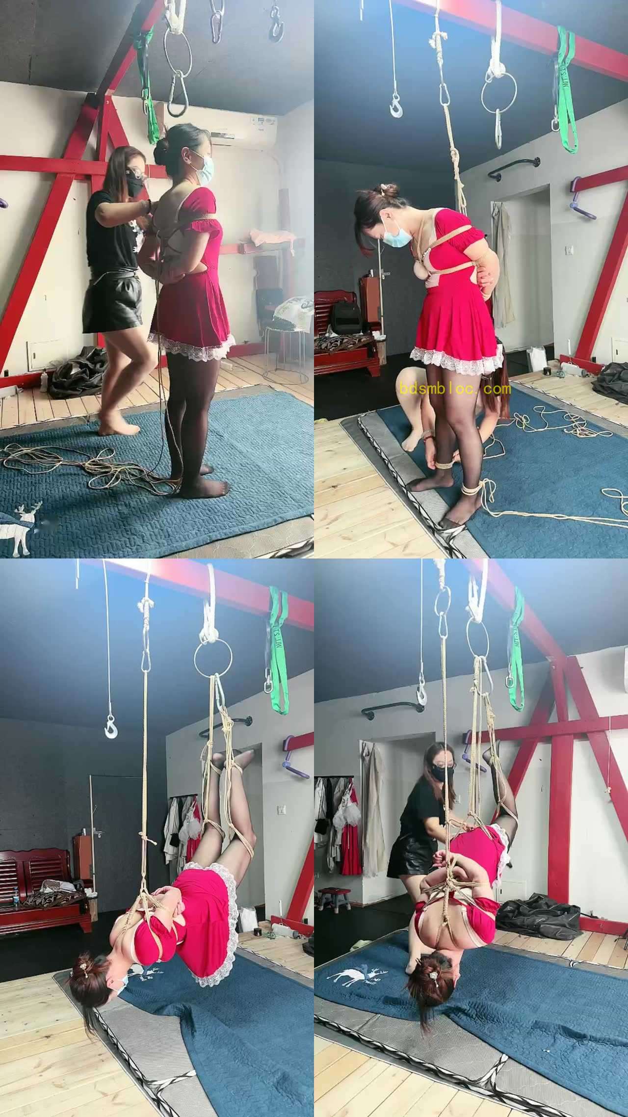 【海月】把小三母狗吊起来虐