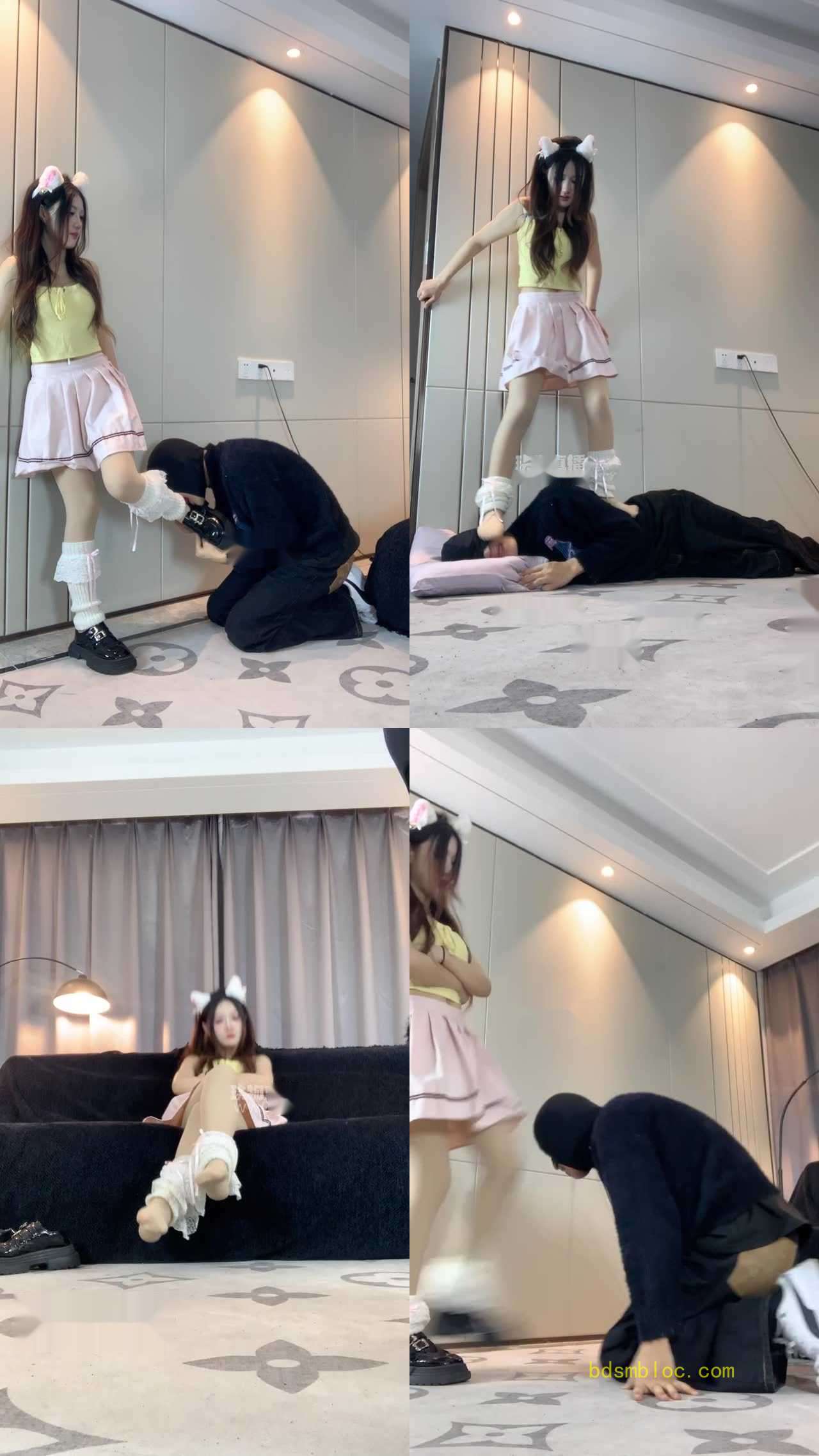 【女生也能很暴力】舞蹈甜妹羞辱虐狗