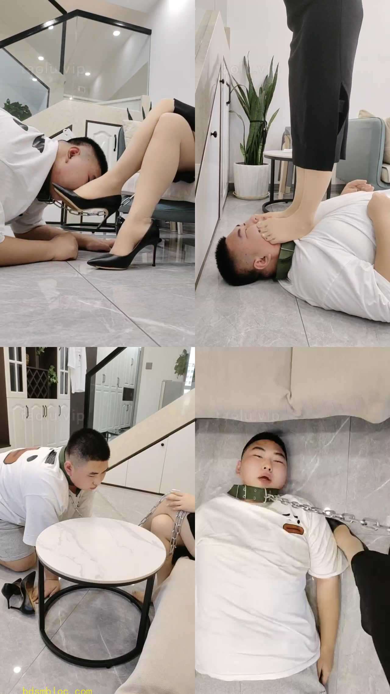 【辣姐】高跟肉丝全体重深喉小胖狗