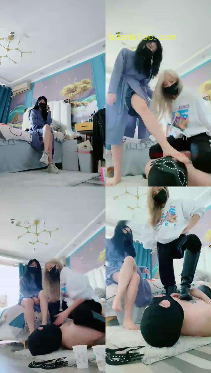 【悠悠S&amp;猫熙S】老婆分享老公给闺蜜玩，圣水耳光踩踏场