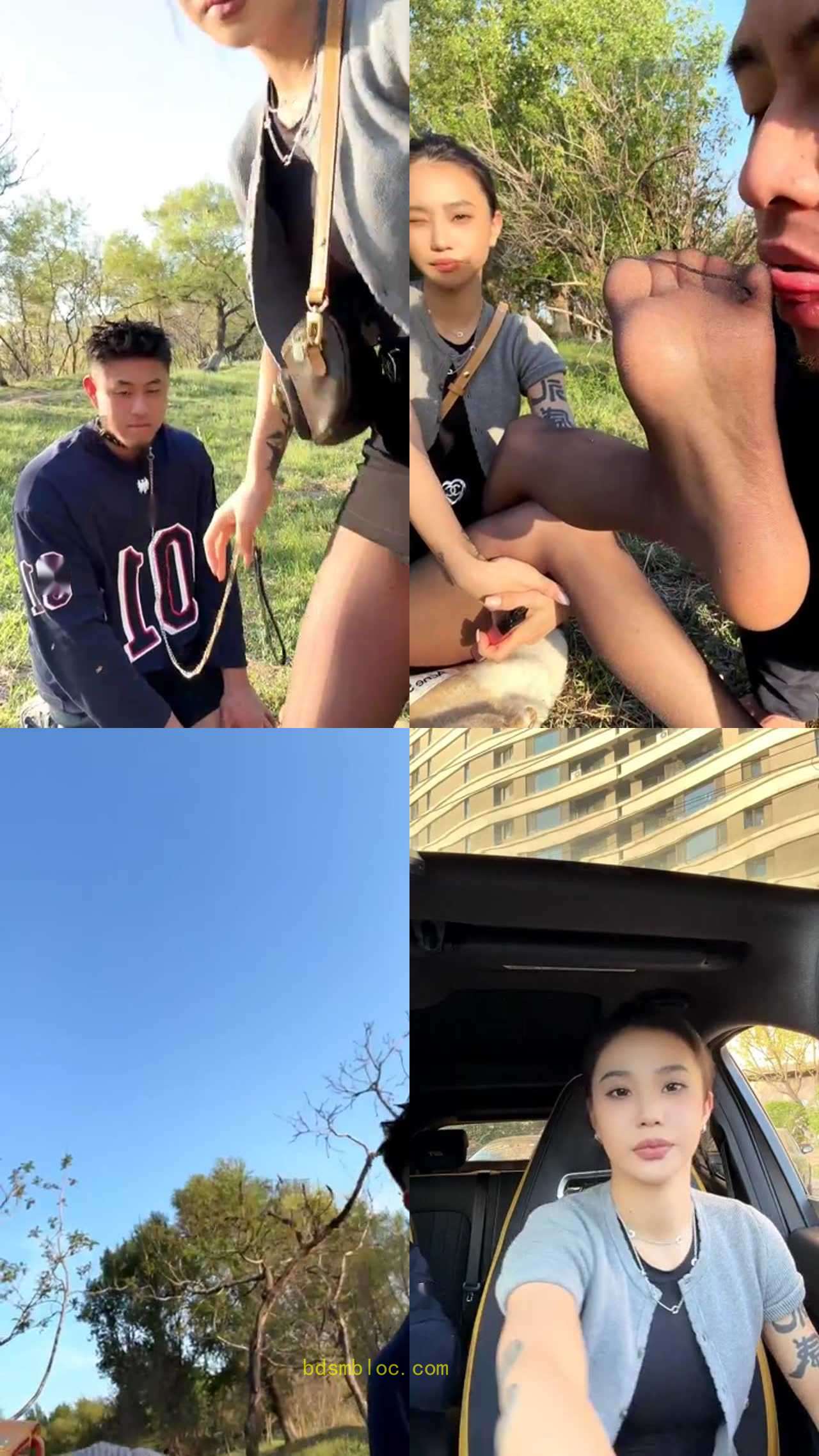 【芭比の狗】户外互动调玩肌肉私奴 黑丝美脚深喉伺候