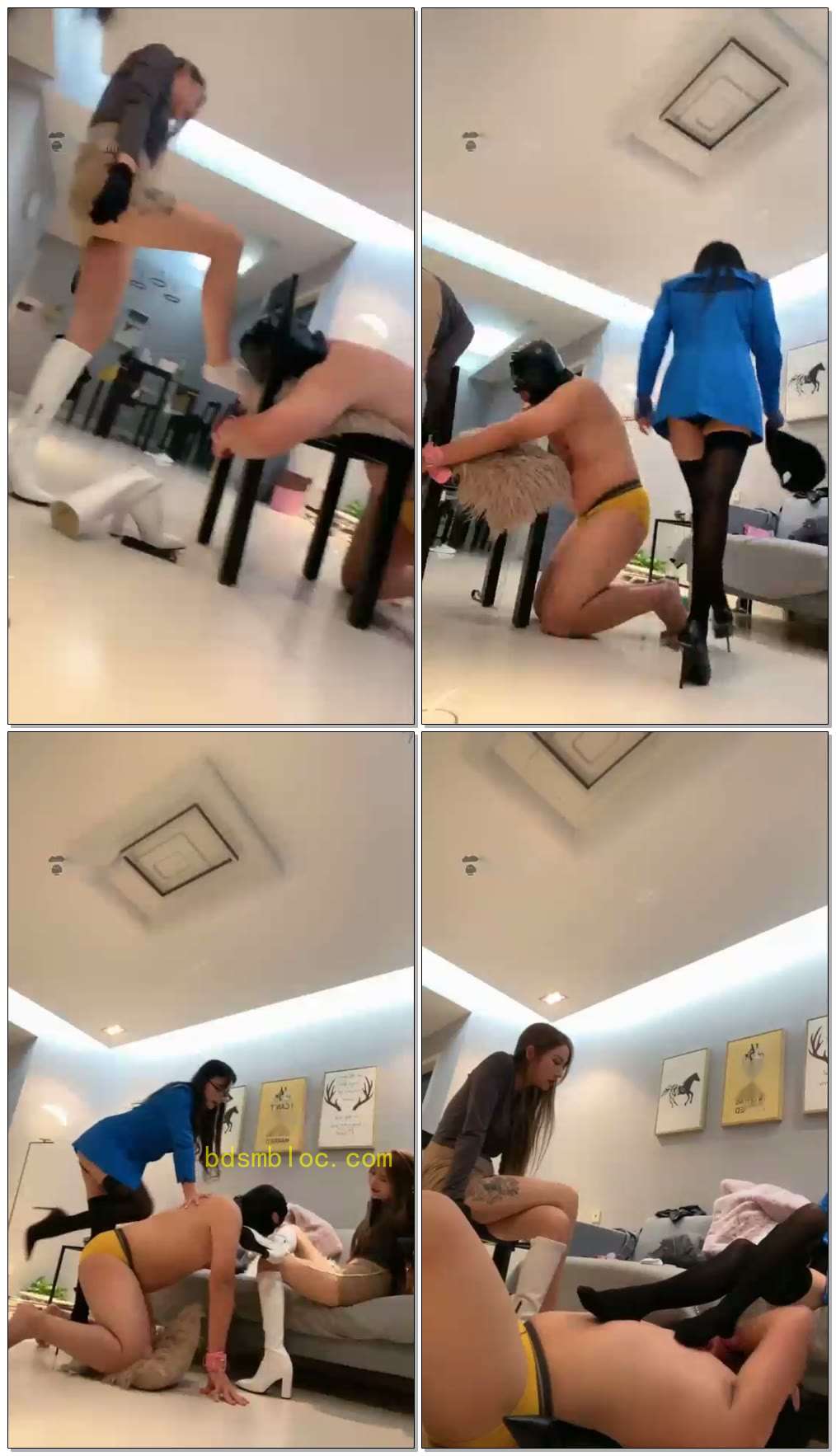【亚兮S】姐妹脚下，贱狗叫苦